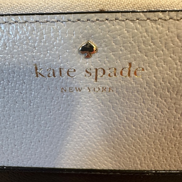 kate spade zip wallet Lacey Grand St color block light stone ice gray & black - Picture 3 of 9